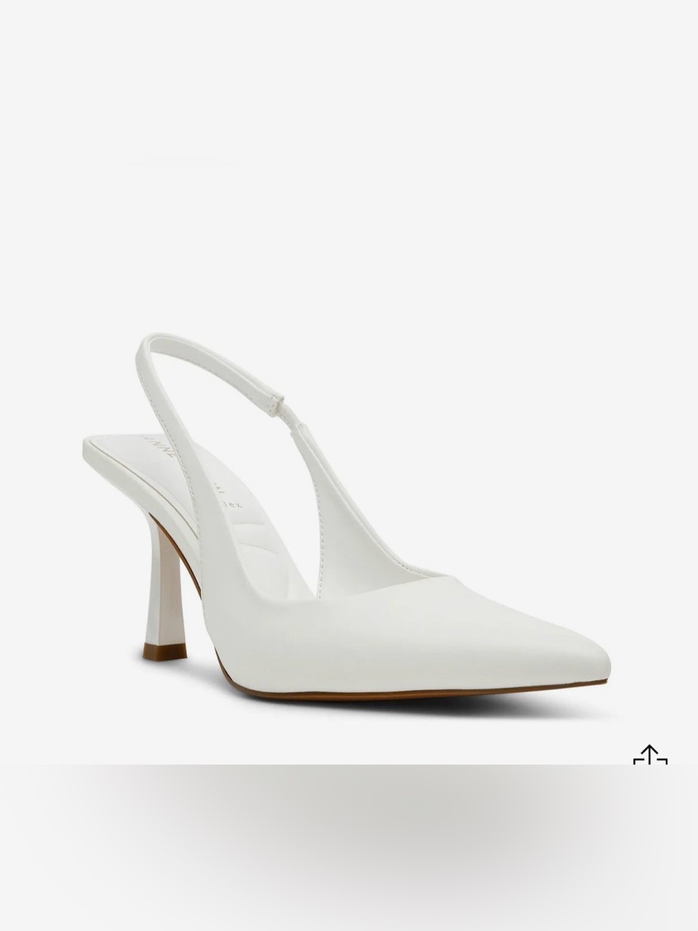 Women's White Slingback Pointed-Toe Heels